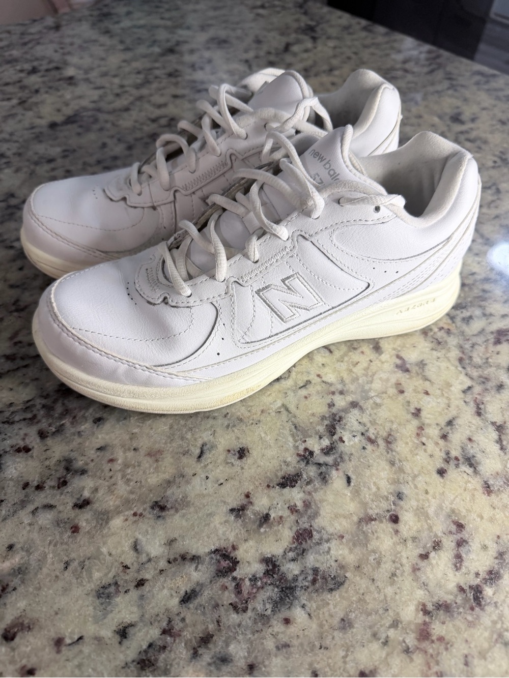 New Balance White Women's Leather Athletic Sneakers